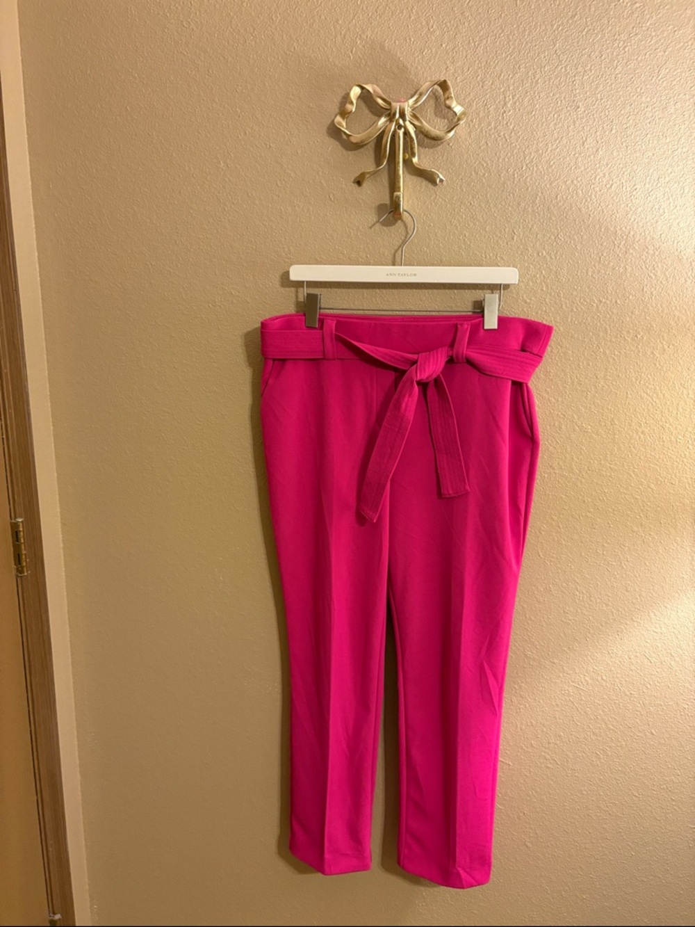 Jules & Leopold Hot Pink Tie-Waist Trousers